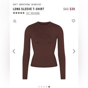 SKIMS Soft smoothing seamless Cocoa brown Large long sleeve